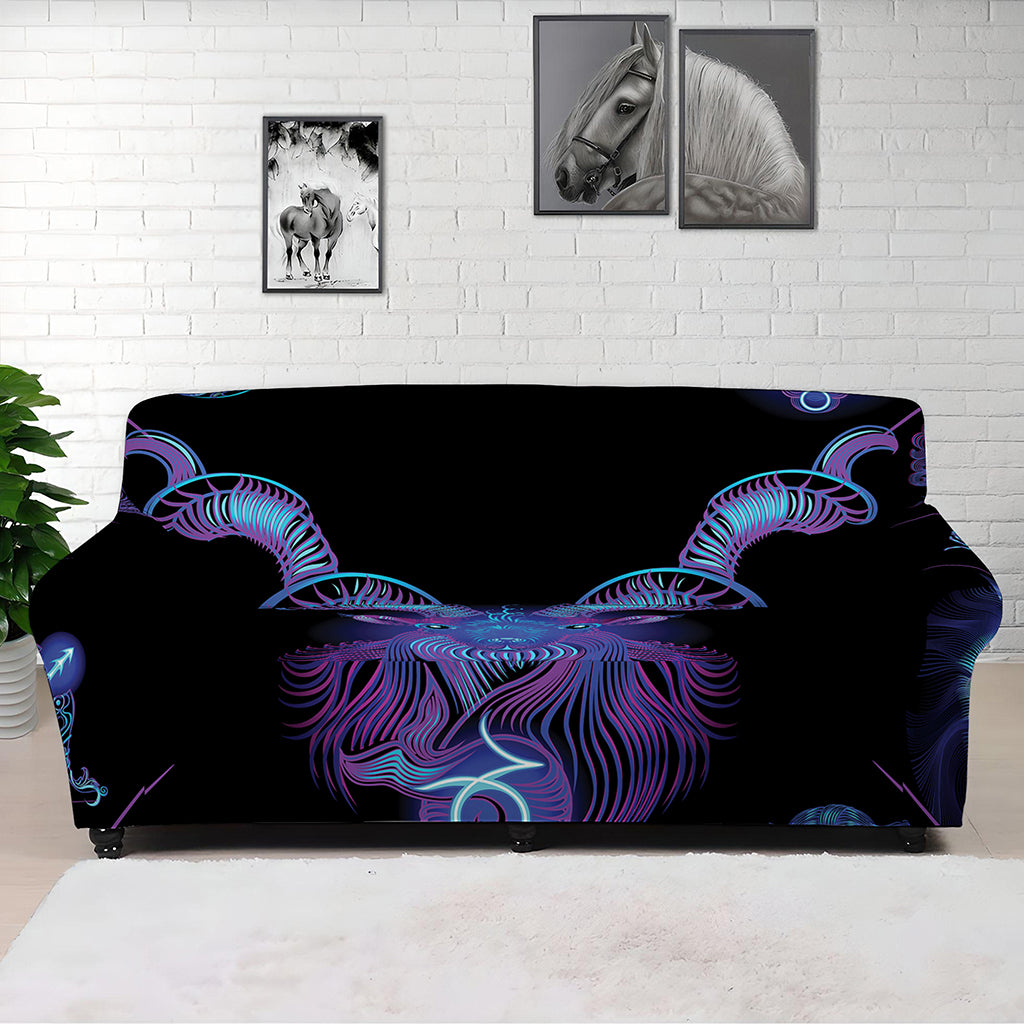 Capricorn And Astrological Signs Print Sofa Cover