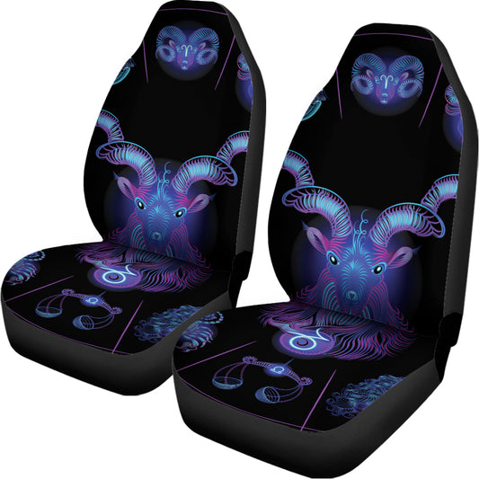Capricorn And Astrological Signs Print Universal Fit Car Seat Covers