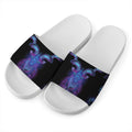 Capricorn And Astrological Signs Print White Slide Sandals