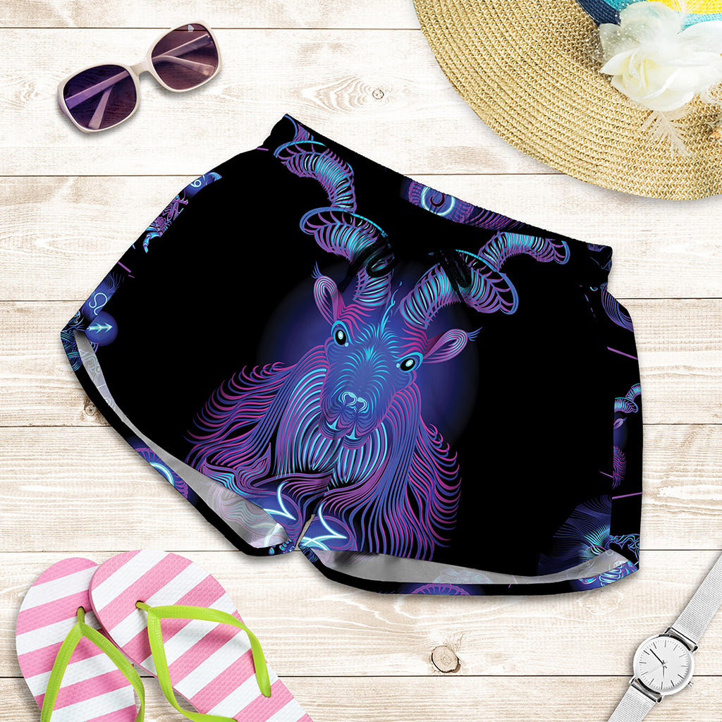 Capricorn And Astrological Signs Print Women's Shorts