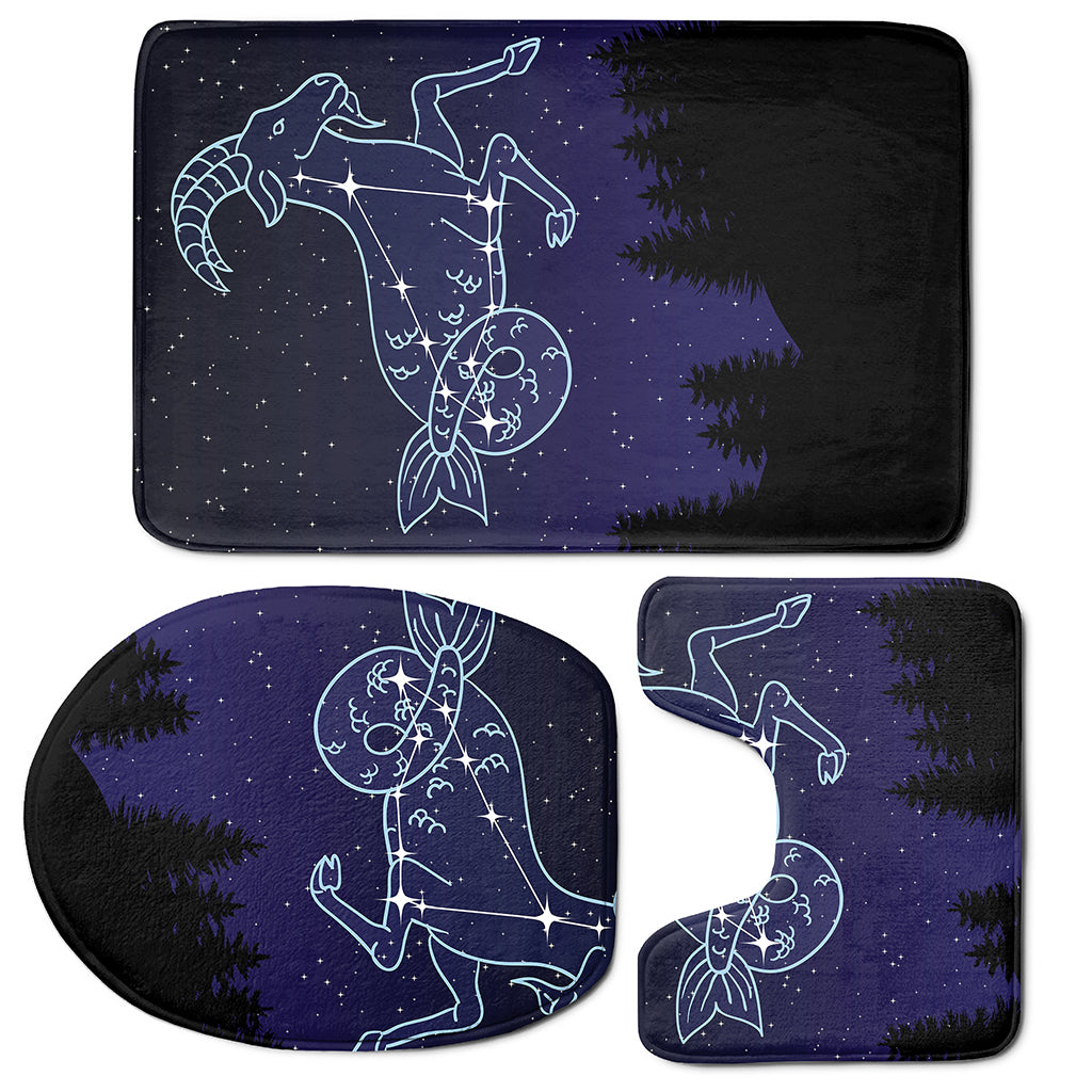 Capricorn Constellation Print 3 Piece Bath Mat Set