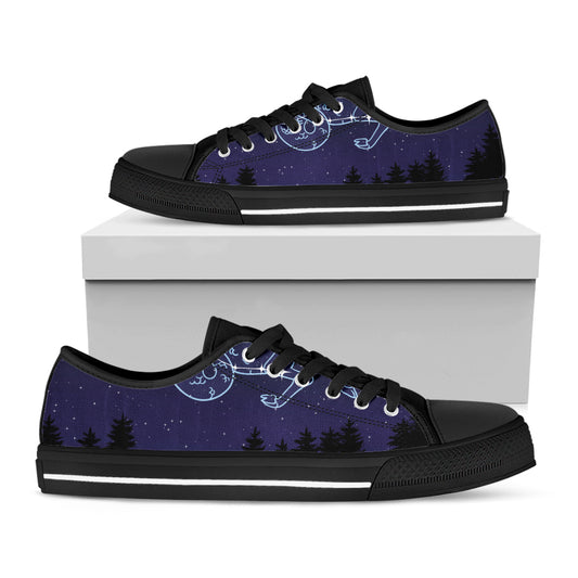 Capricorn Constellation Print Black Low Top Shoes 