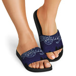Capricorn Constellation Print Black Slide Sandals