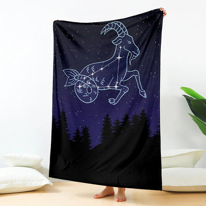 Capricorn Constellation Print Blanket