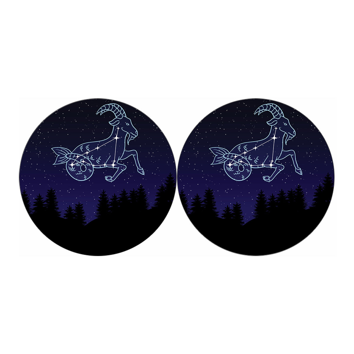 Capricorn Constellation Print Car Coasters