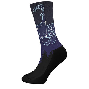 Capricorn Constellation Print Crew Socks