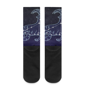 Capricorn Constellation Print Crew Socks