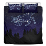 Capricorn Constellation Print Duvet Cover Bedding Set