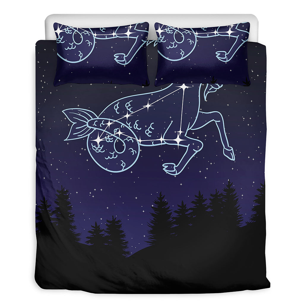 Capricorn Constellation Print Duvet Cover Bedding Set