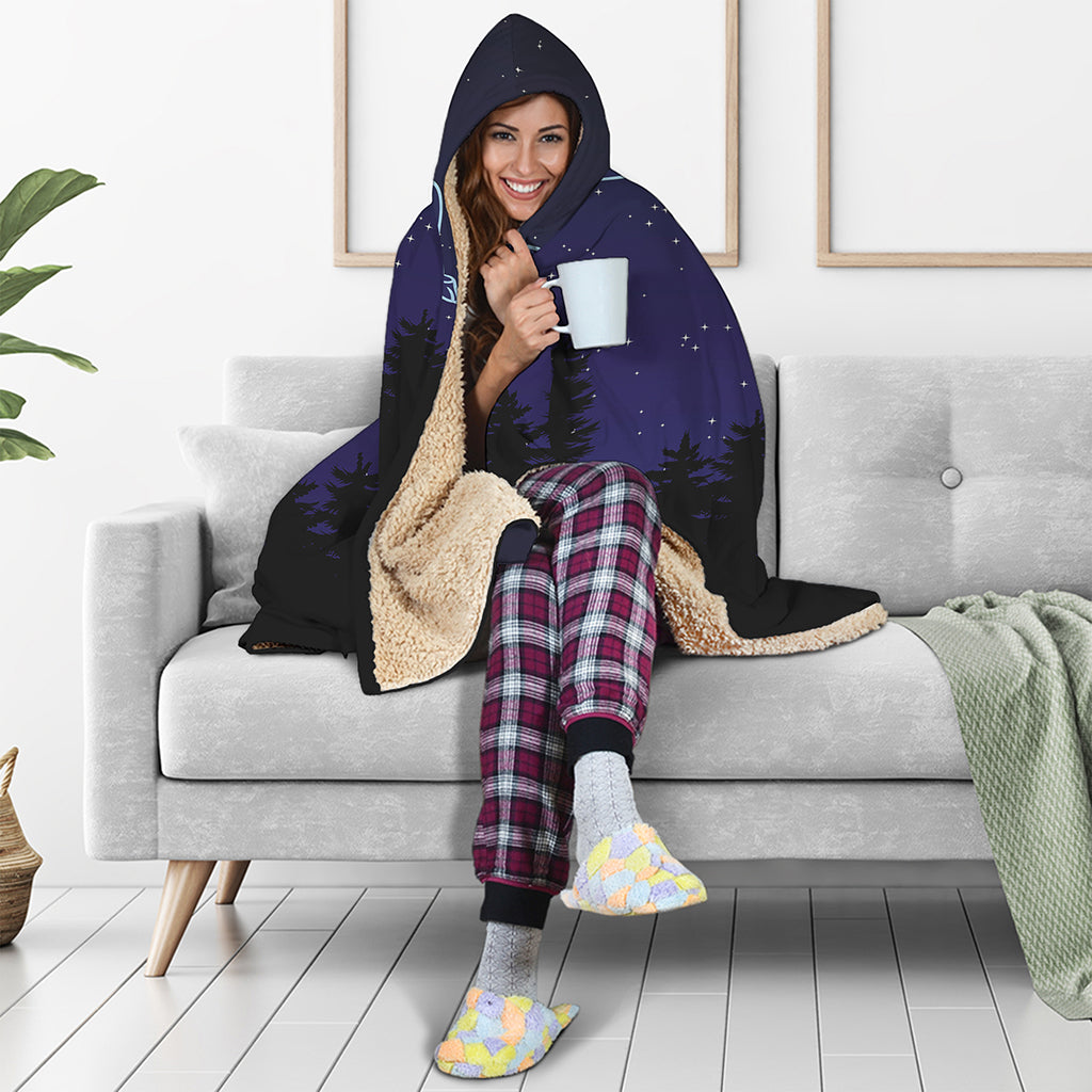 Capricorn Constellation Print Hooded Blanket