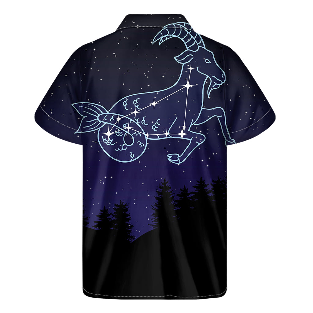 Capricorn Constellation Print Men's Short Sleeve Shirt