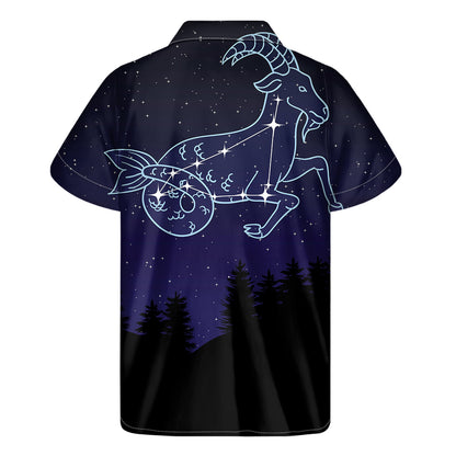 Capricorn Constellation Print Men's Short Sleeve Shirt