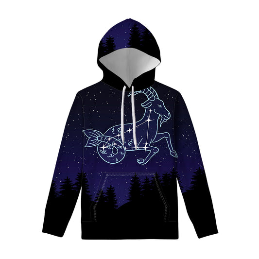 Capricorn Constellation Print Pullover Hoodie