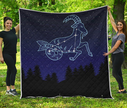 Capricorn Constellation Print Quilt