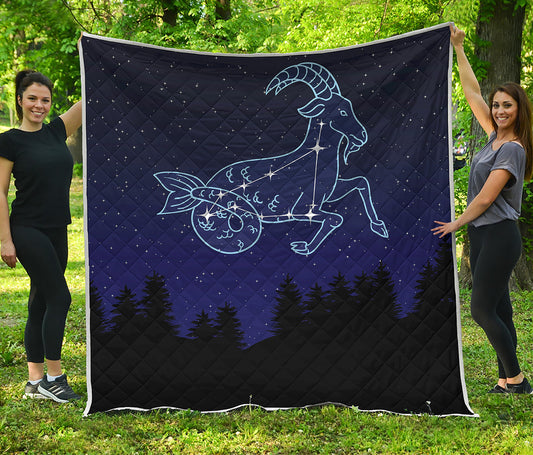 Capricorn Constellation Print Quilt