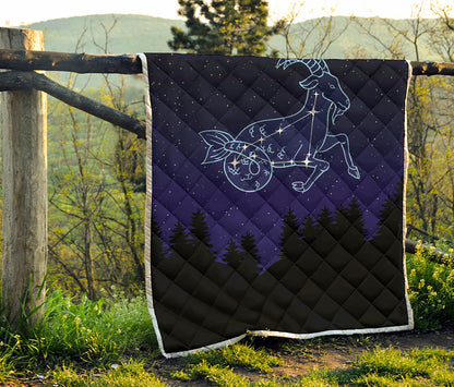 Capricorn Constellation Print Quilt