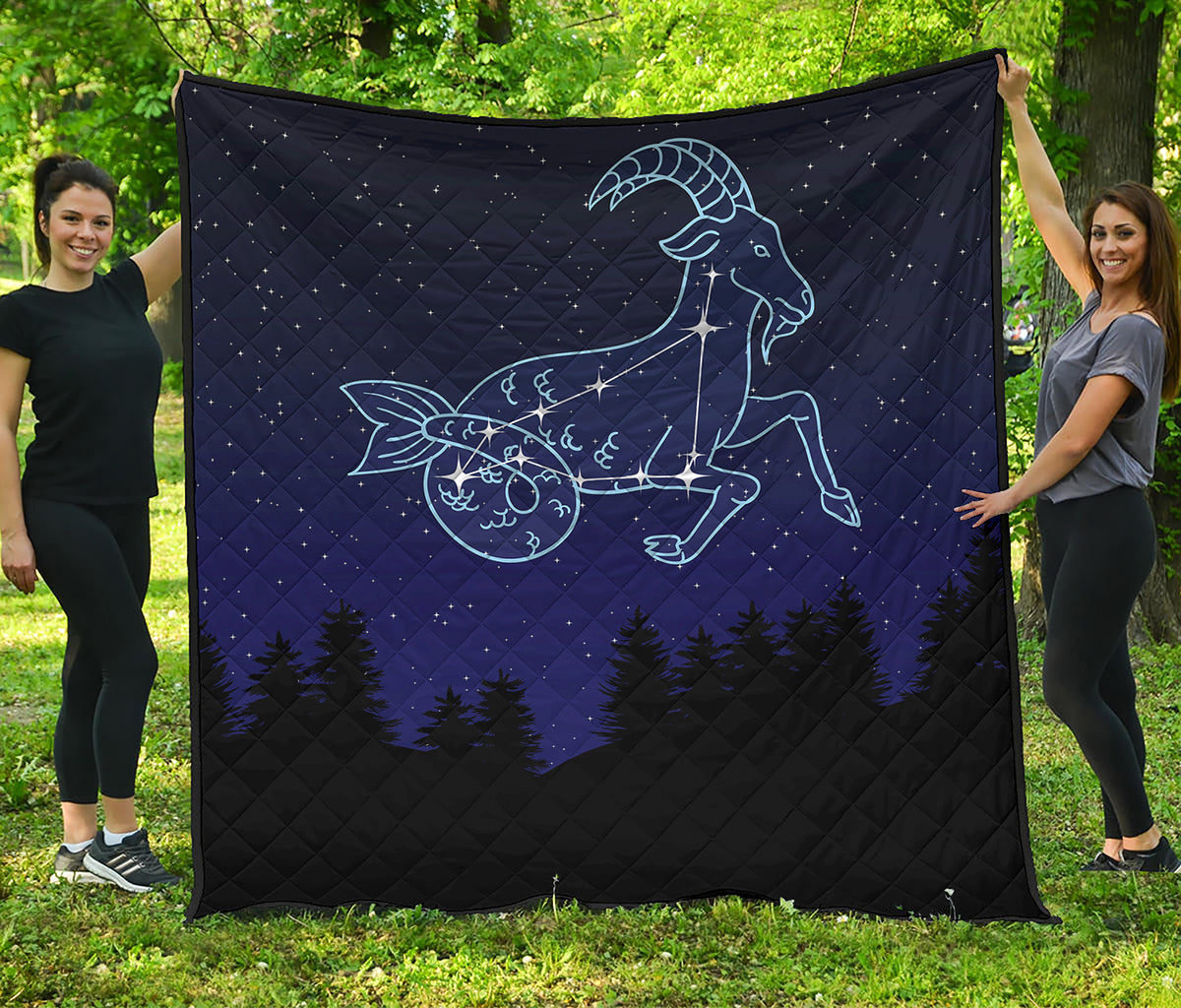Capricorn Constellation Print Quilt