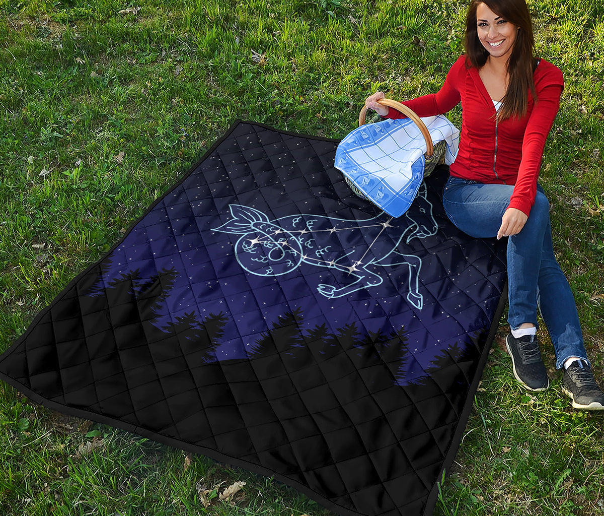 Capricorn Constellation Print Quilt