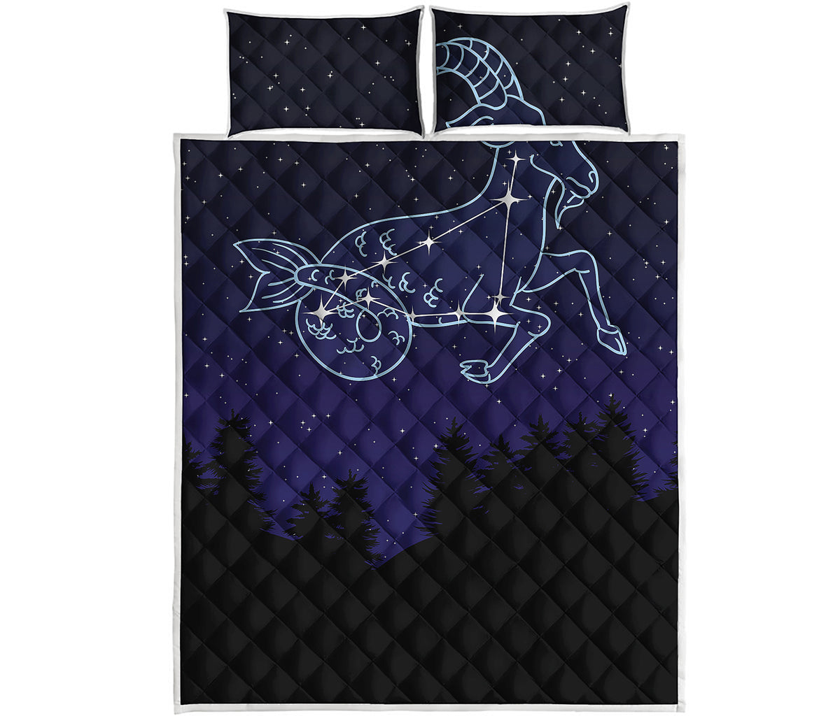 Capricorn Constellation Print Quilt Bed Set