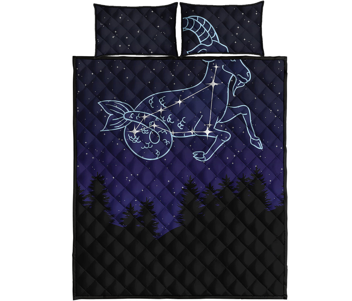 Capricorn Constellation Print Quilt Bed Set