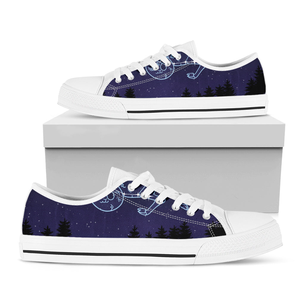 Capricorn Constellation Print White Low Top Shoes
