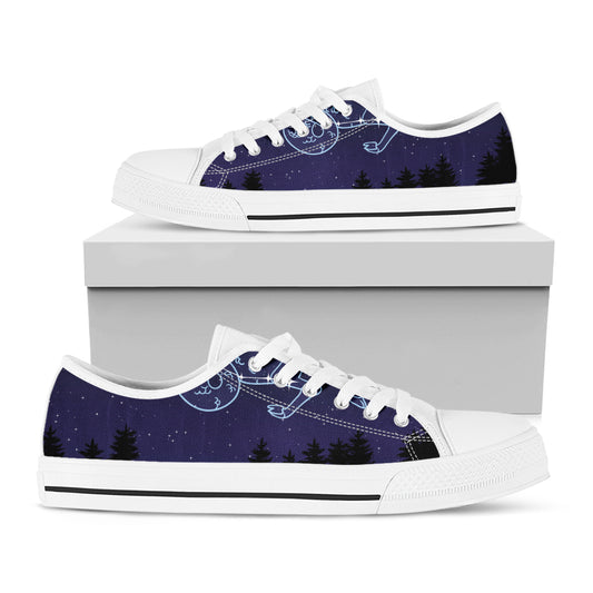 Capricorn Constellation Print White Low Top Shoes