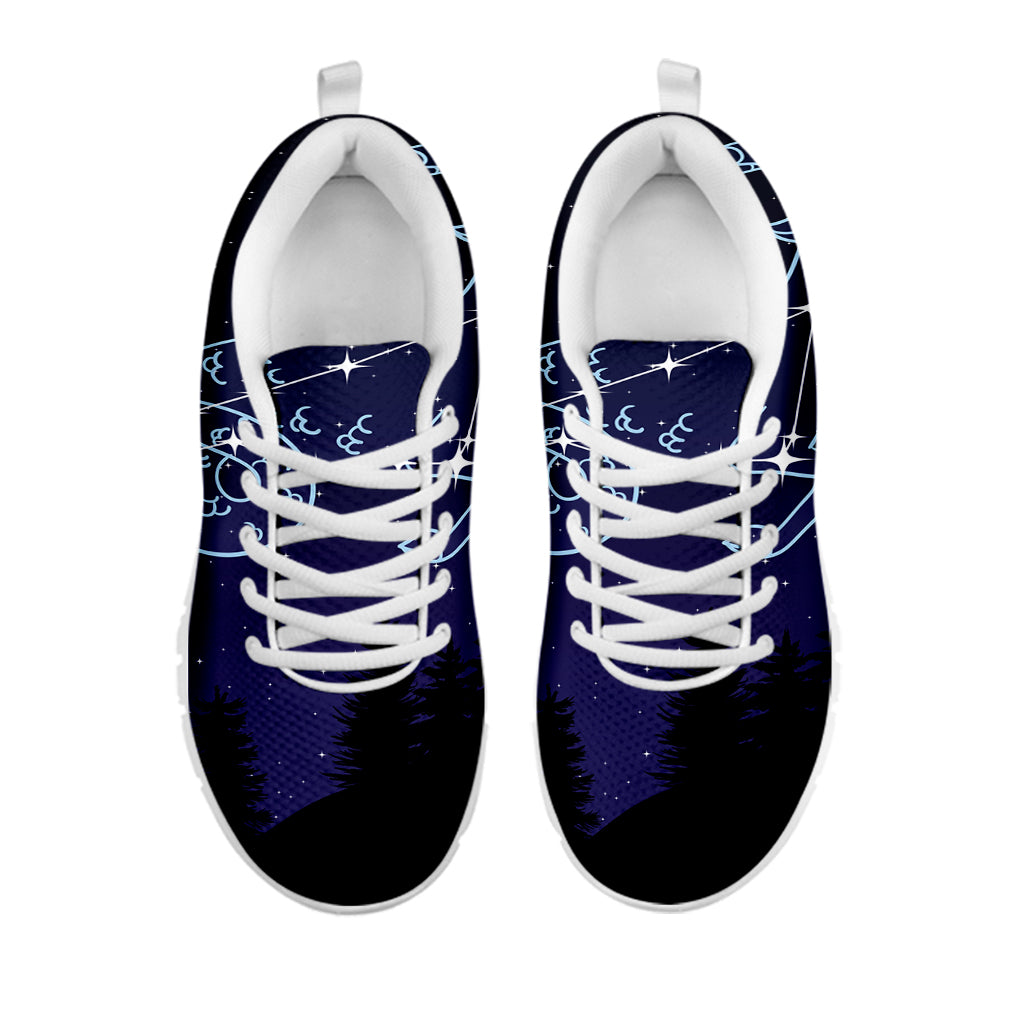 Capricorn Constellation Print White Sneakers