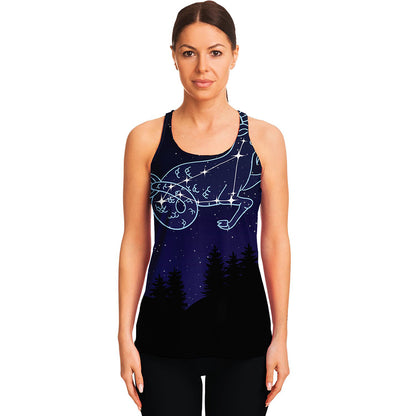 Capricorn Constellation Print Women's Racerback Tank Top