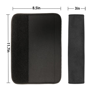 Black And Beige Geometric Triangle Print Car Seat Belt Covers