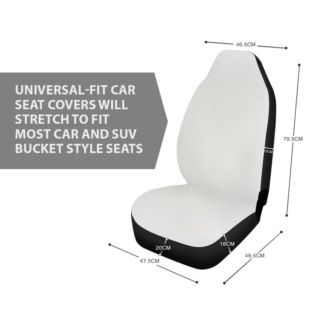 White And Black Damask Pattern Print Universal Fit Car Seat Covers