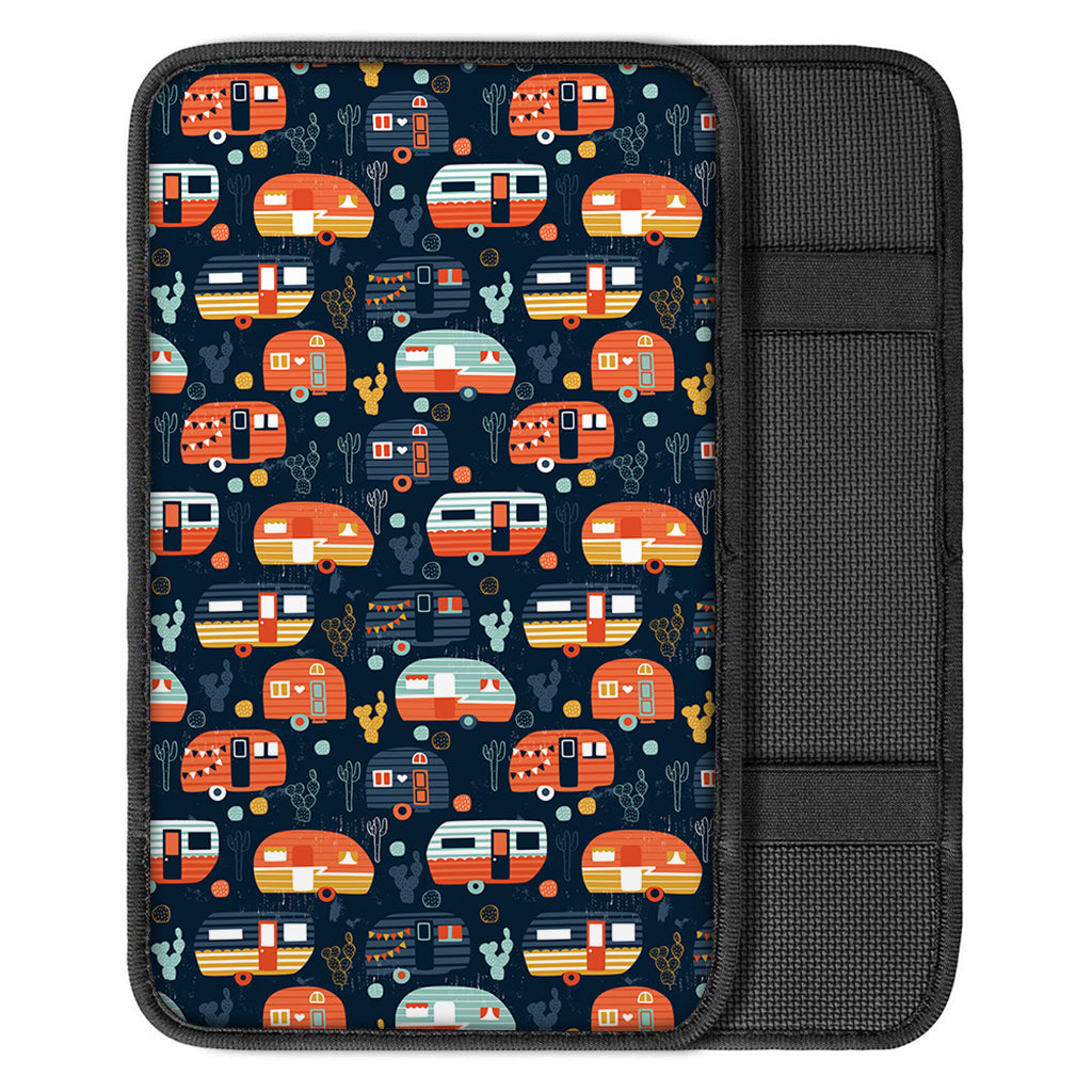 Caravan Camping Pattern Print Car Center Console Cover