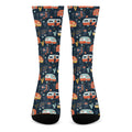 Caravan Camping Pattern Print Crew Socks