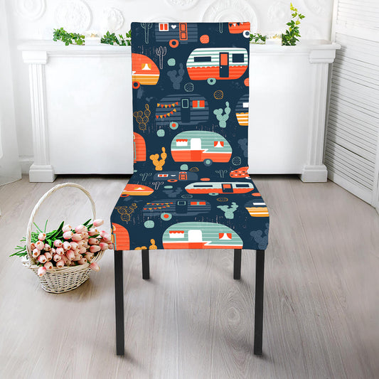 Caravan Camping Pattern Print Dining Chair Slipcover