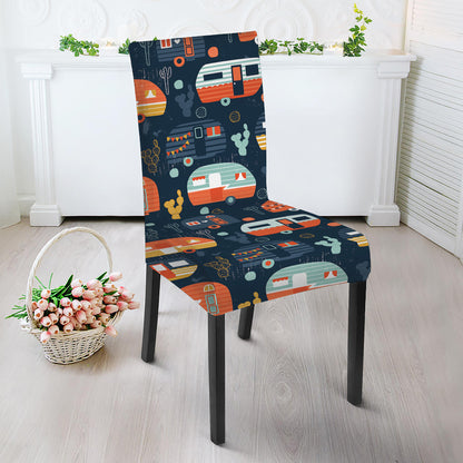 Caravan Camping Pattern Print Dining Chair Slipcover