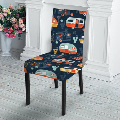 Caravan Camping Pattern Print Dining Chair Slipcover