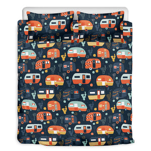 Caravan Camping Pattern Print Duvet Cover Bedding Set