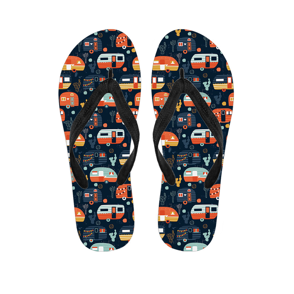 Caravan Camping Pattern Print Flip Flops