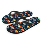 Caravan Camping Pattern Print Flip Flops