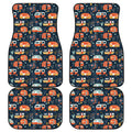Caravan Camping Pattern Print Front and Back Car Floor Mats