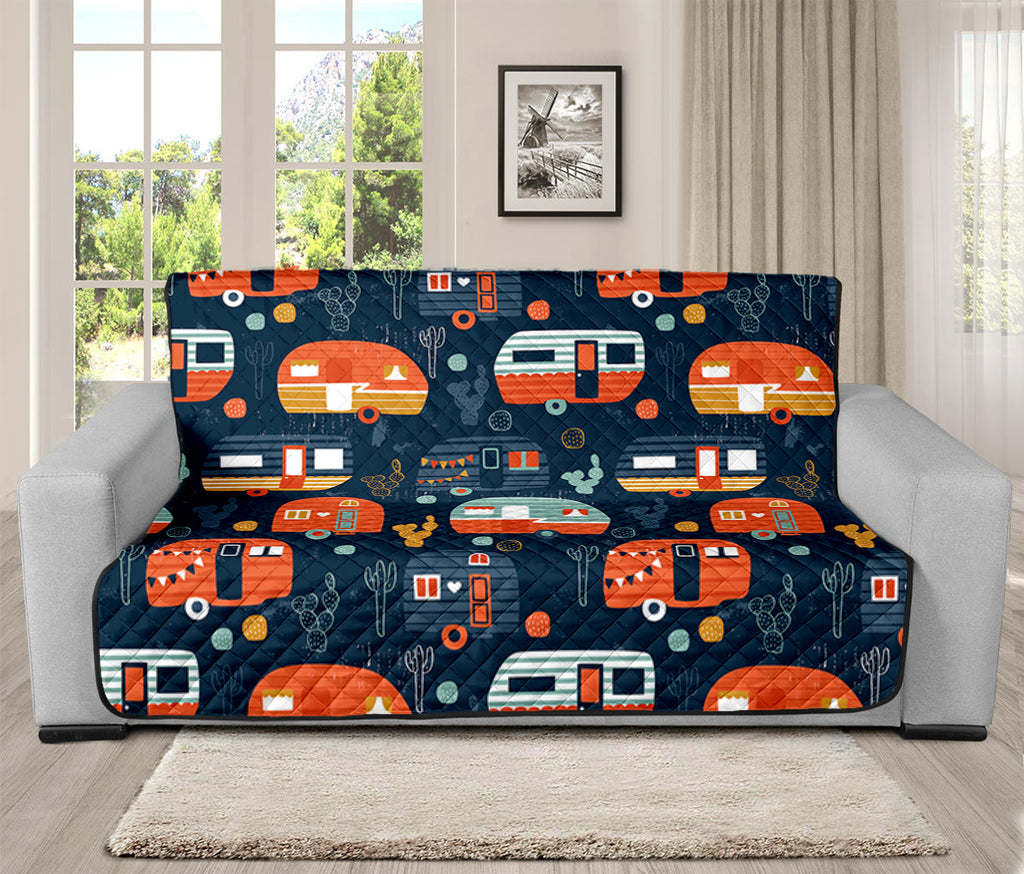 Caravan Camping Pattern Print Futon Protector