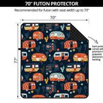 Caravan Camping Pattern Print Futon Protector