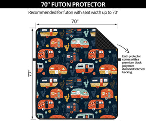 Caravan Camping Pattern Print Futon Protector