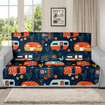 Caravan Camping Pattern Print Futon Protector