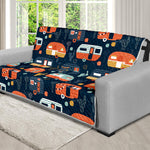 Caravan Camping Pattern Print Futon Protector