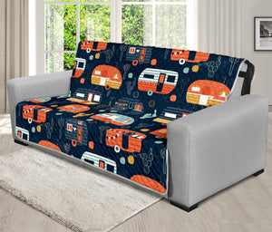 Caravan Camping Pattern Print Futon Protector