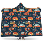 Caravan Camping Pattern Print Hooded Blanket