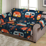 Caravan Camping Pattern Print Loveseat Protector