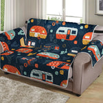 Caravan Camping Pattern Print Loveseat Protector