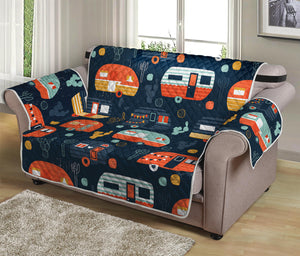 Caravan Camping Pattern Print Loveseat Protector