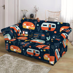 Caravan Camping Pattern Print Loveseat Slipcover